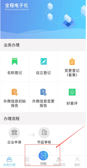 高新區(qū)網(wǎng)上注冊分公司的流程之a(chǎn)pp掃碼登記河南全程電子化服務(wù)平臺(tái)