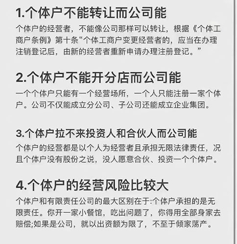 營業(yè)執(zhí)照個體和公司的區(qū)別
